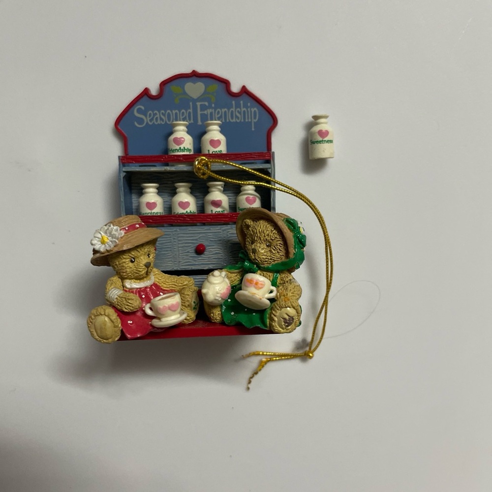 Precious Moments Red and Green Bear Ornament